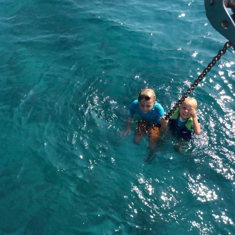 Quick dip in the sea