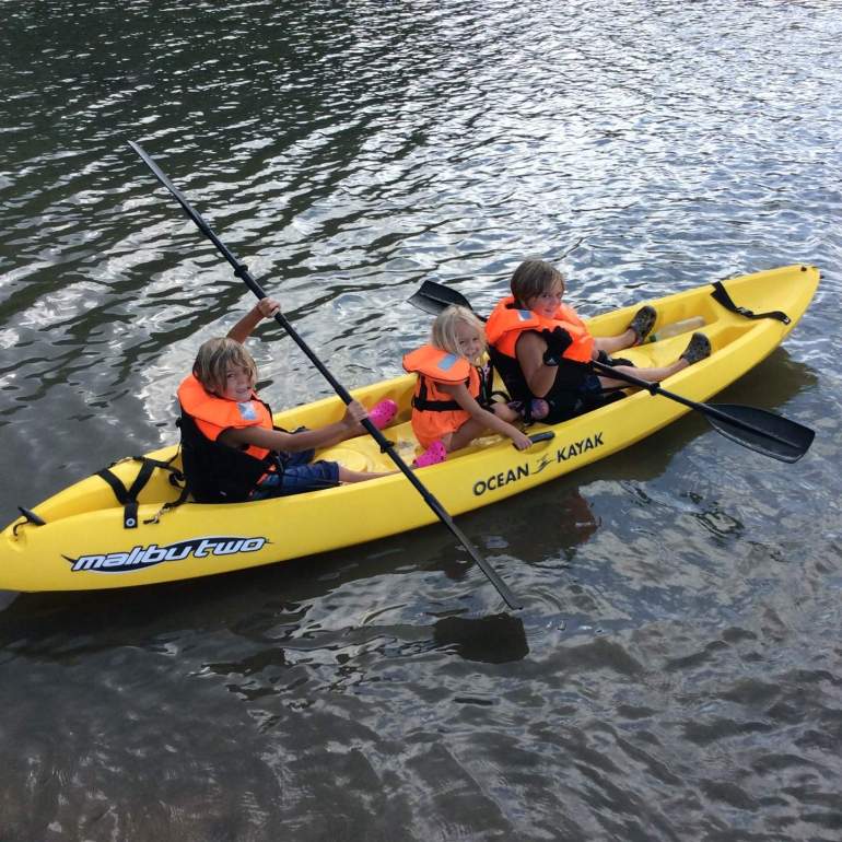 The kids take the kayak on its maiden voyage - Great stuff!