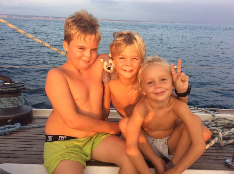 Ecuador coastline in the background. Happy days!