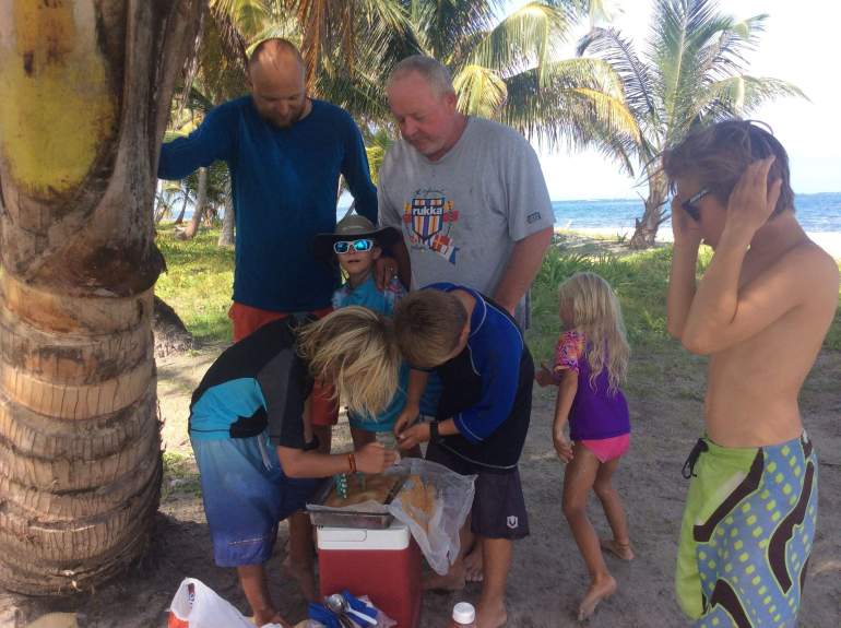 Trying to light the candles....